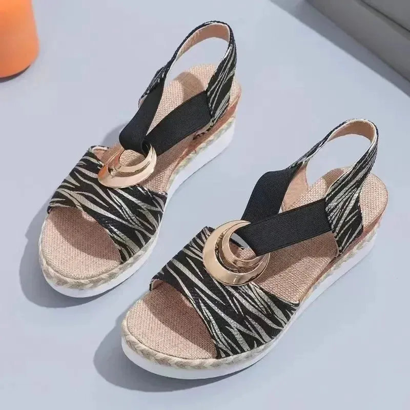Espadrille Platform Sandals | Faux Leather | Bold and Comfortable