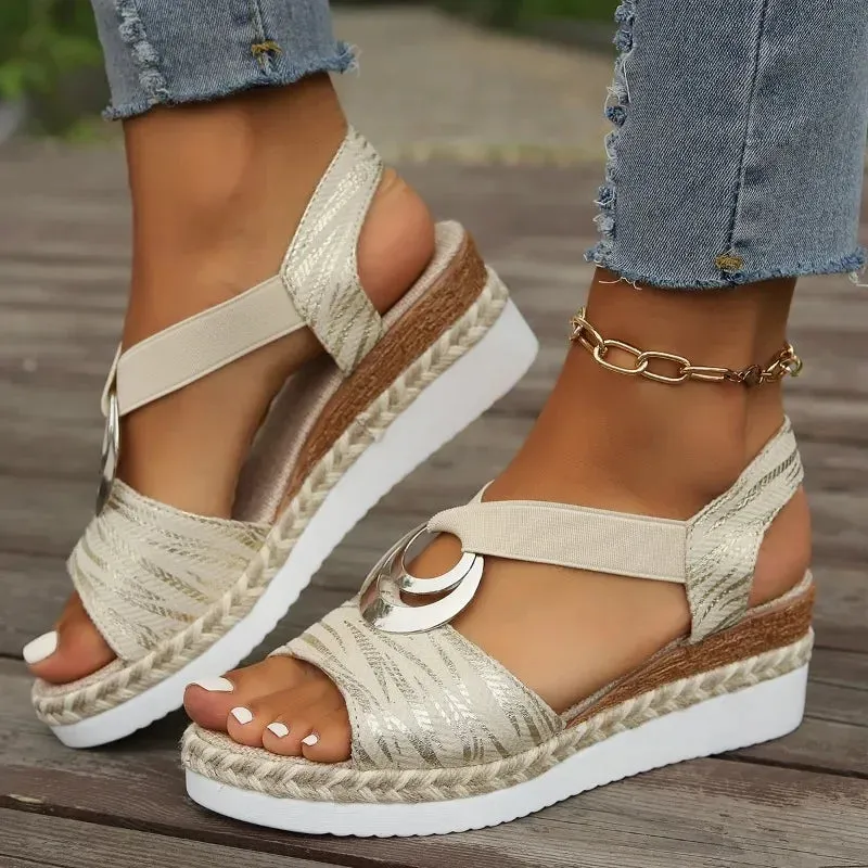 Espadrille Platform Sandals | Faux Leather | Bold and Comfortable