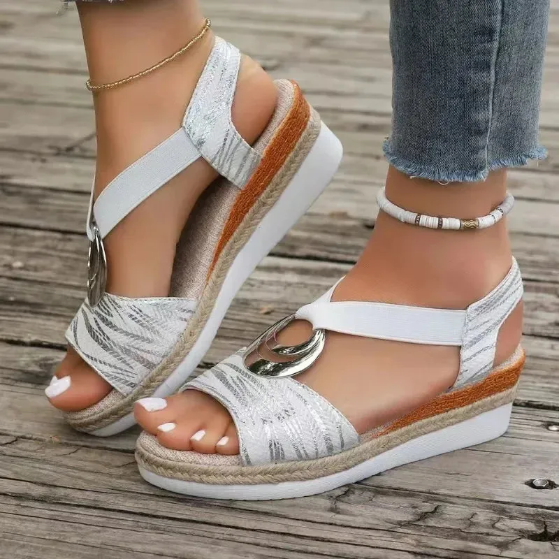 Espadrille Platform Sandals | Faux Leather | Bold and Comfortable