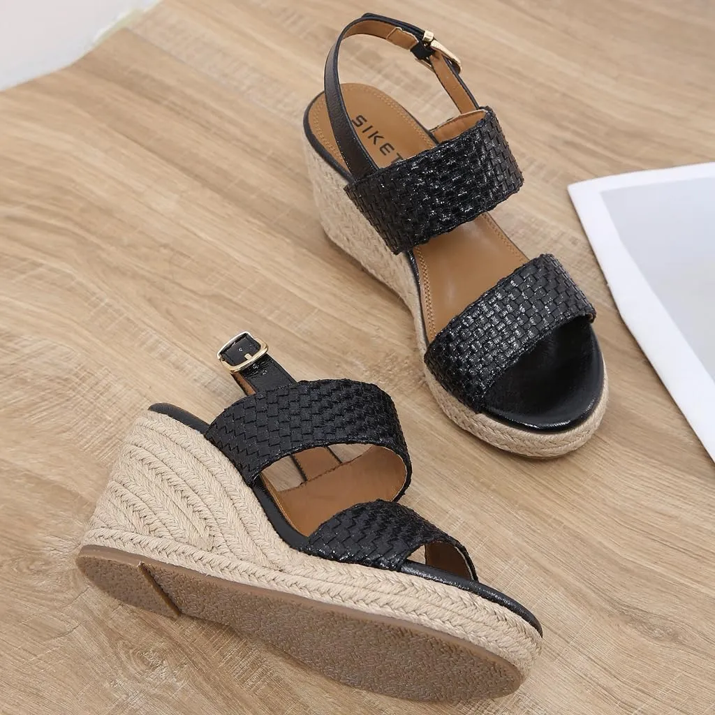 Espadrille Wedge Sandals for Women Open Toe Slingback Platform High Heels Summer Beach Dressy Sandal