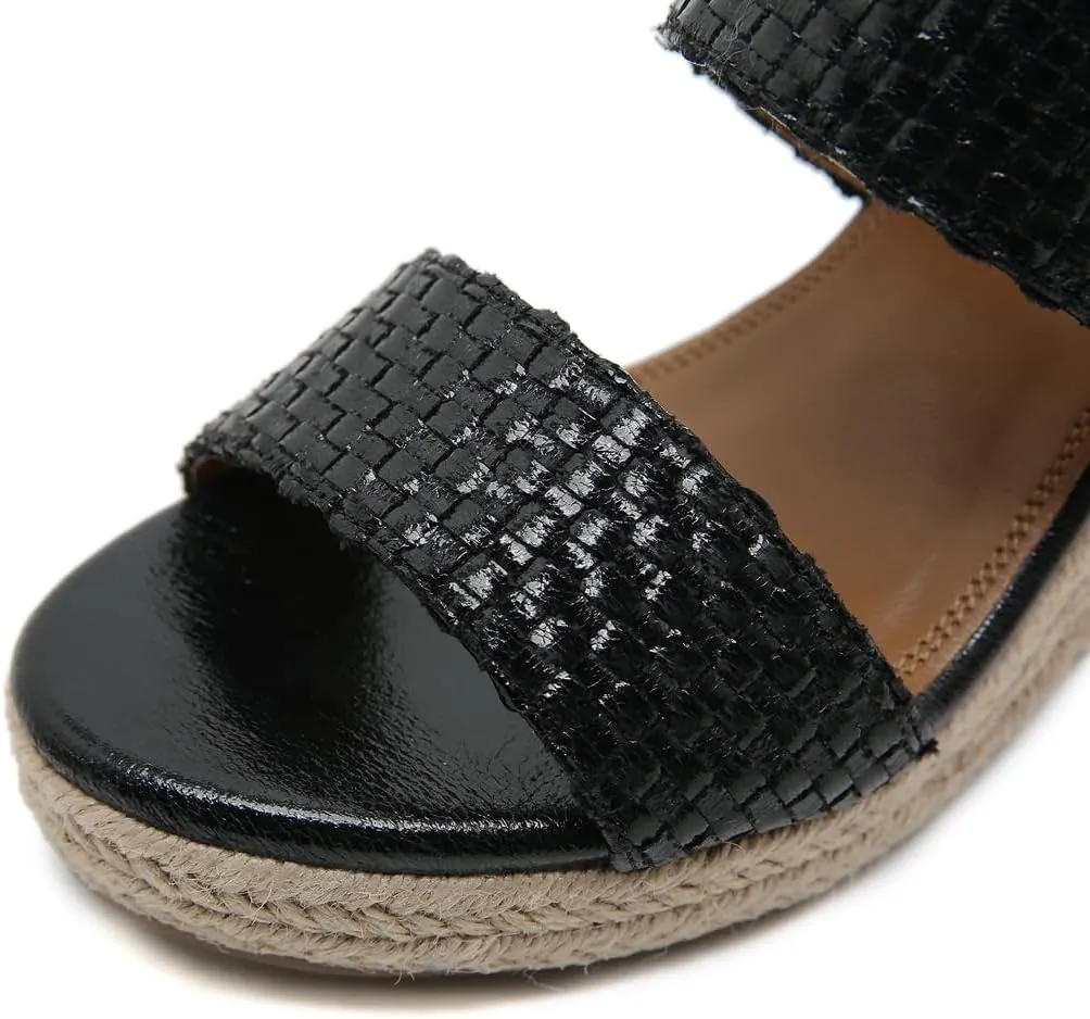 Espadrille Wedge Sandals for Women Open Toe Slingback Platform High Heels Summer Beach Dressy Sandal