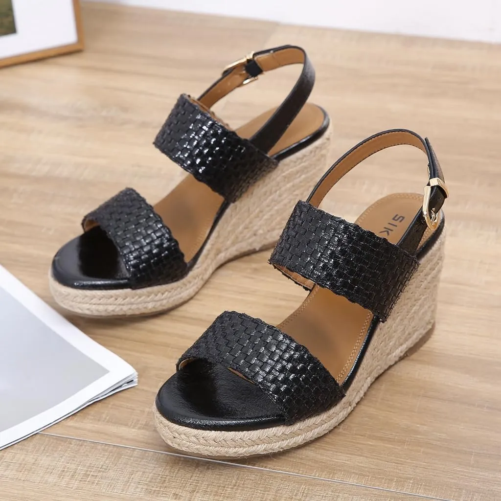 Espadrille Wedge Sandals for Women Open Toe Slingback Platform High Heels Summer Beach Dressy Sandal