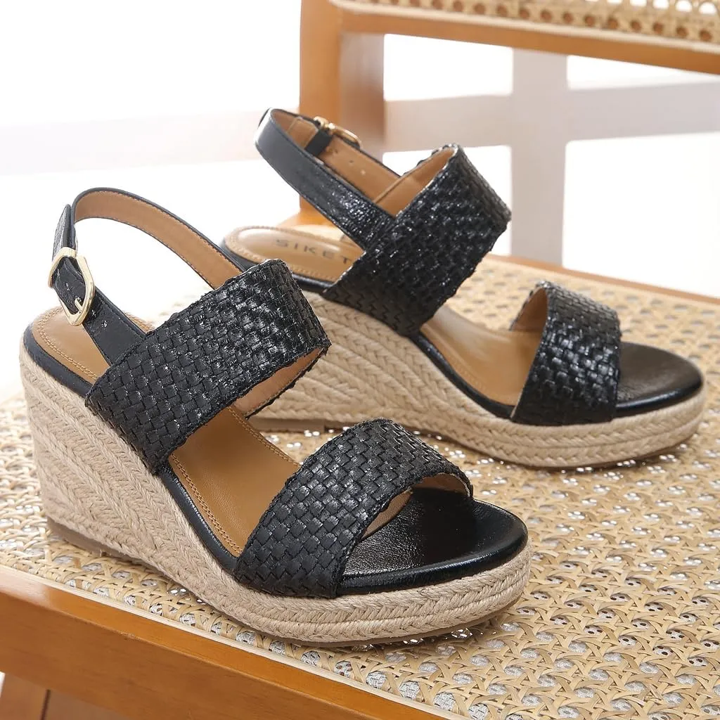 Espadrille Wedge Sandals for Women Open Toe Slingback Platform High Heels Summer Beach Dressy Sandal