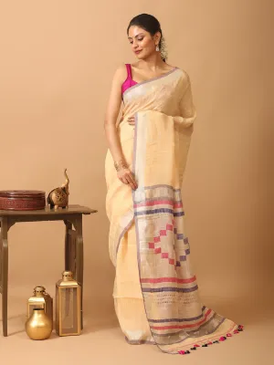 Expedited delivery Colour Saree Hand Sandal Ending soon Pure Linen Woven