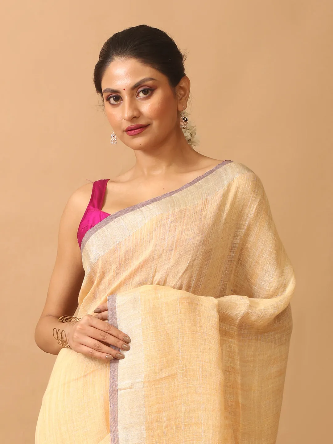 Expedited delivery Colour Saree Hand Sandal Ending soon Pure Linen Woven