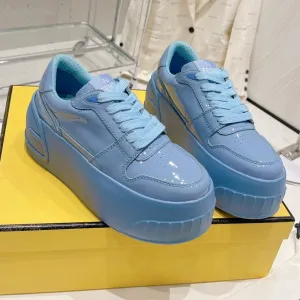 FENDI IN BLUE Trackable LOW-TOP CERULEAN TRAINER CALFSKIN Shipping guarantee FENDI