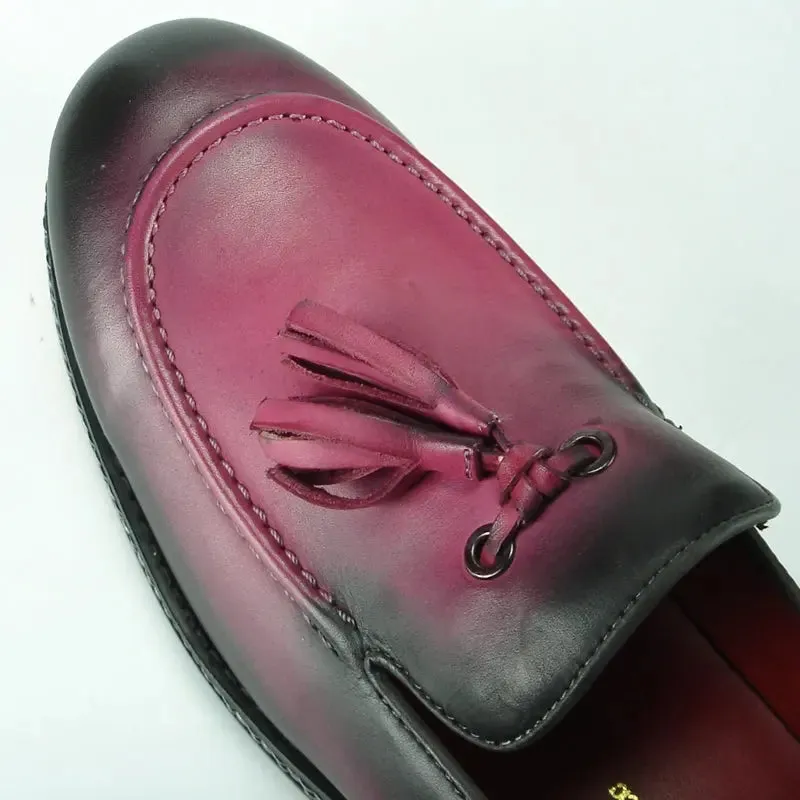 Fiesso FI-7123 Burgundy Loafers