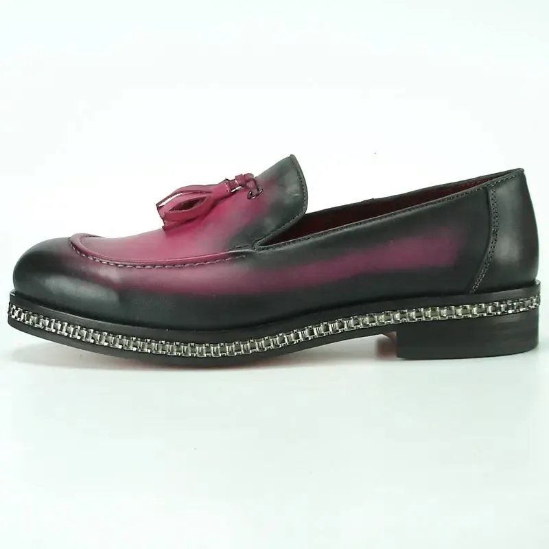 Fiesso FI-7123 Burgundy Loafers