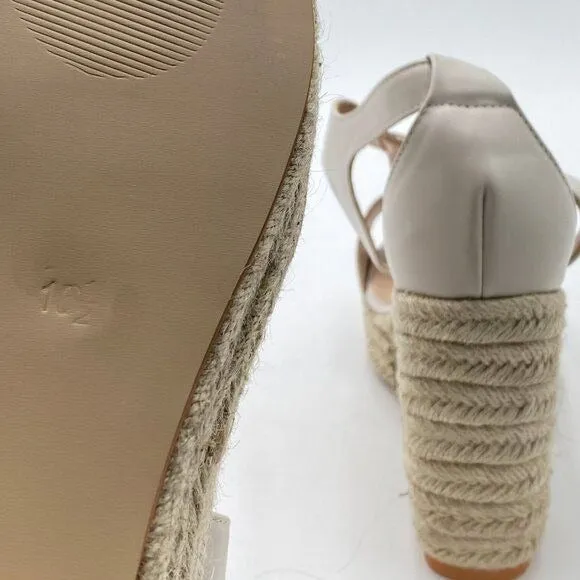 FOWT  Espadrille Wedge Sandals Platform Open Toe High Heels Hollow Cut Zipper Dr