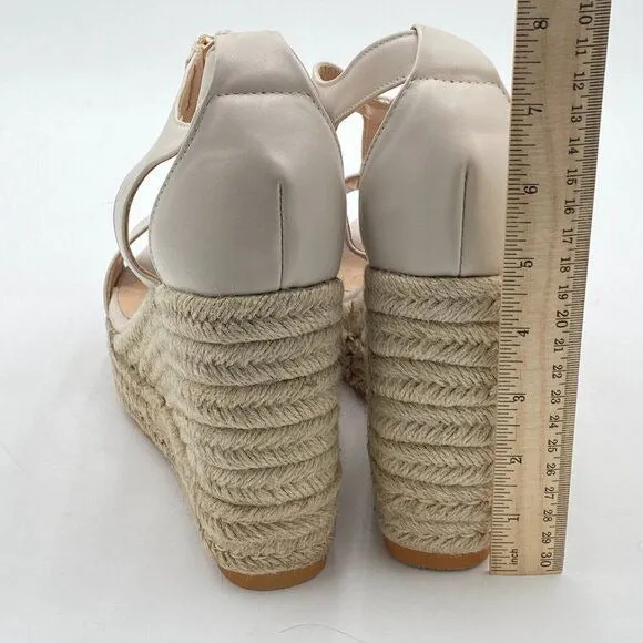 FOWT  Espadrille Wedge Sandals Platform Open Toe High Heels Hollow Cut Zipper Dr