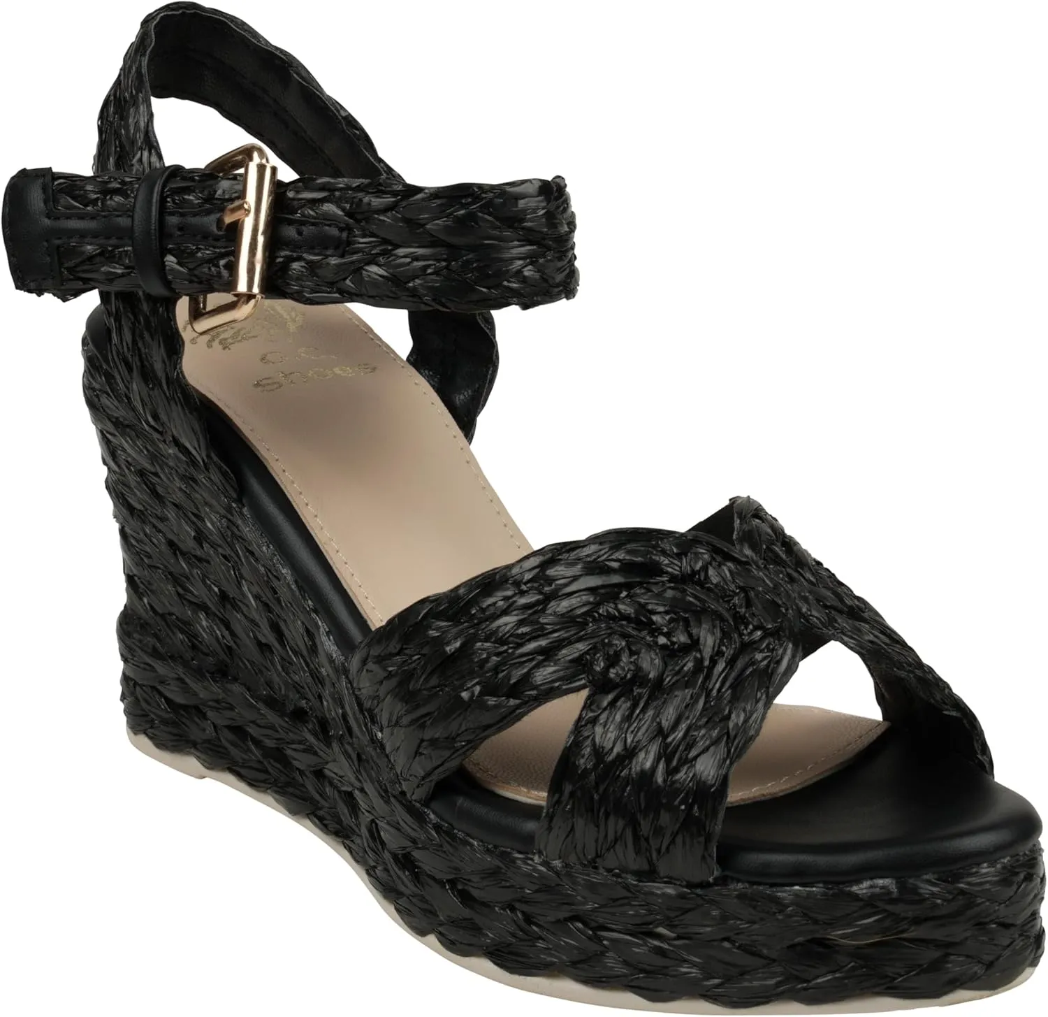 G.C. Shoes Women's Maya Cross Strap comfortable Wedge Sandals