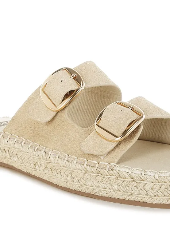 Genuine Leather Espadrille Sandals