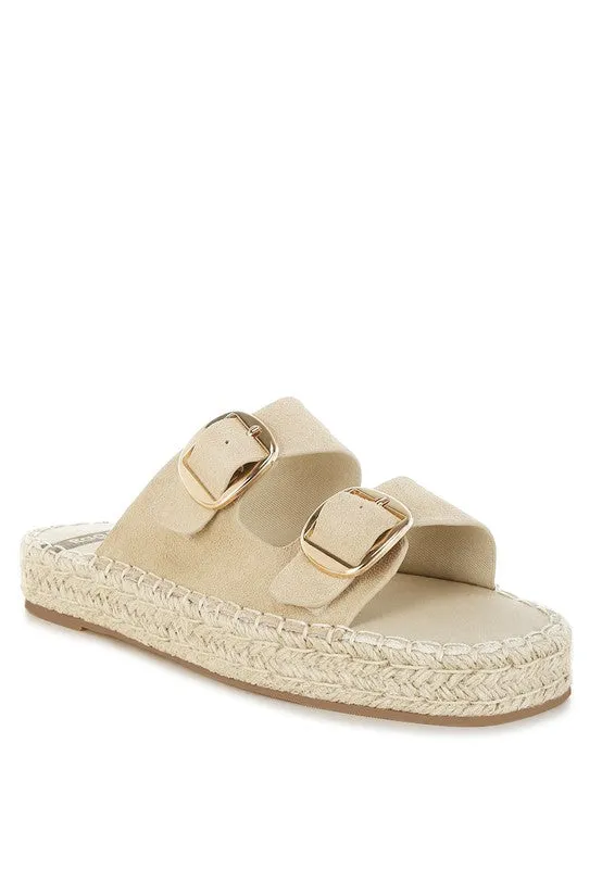 Genuine Leather Espadrille Sandals