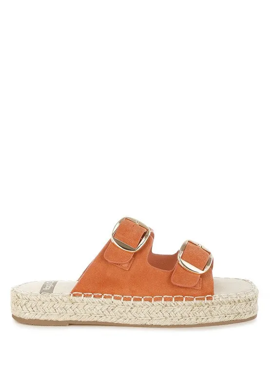 Genuine Leather Espadrille Sandals