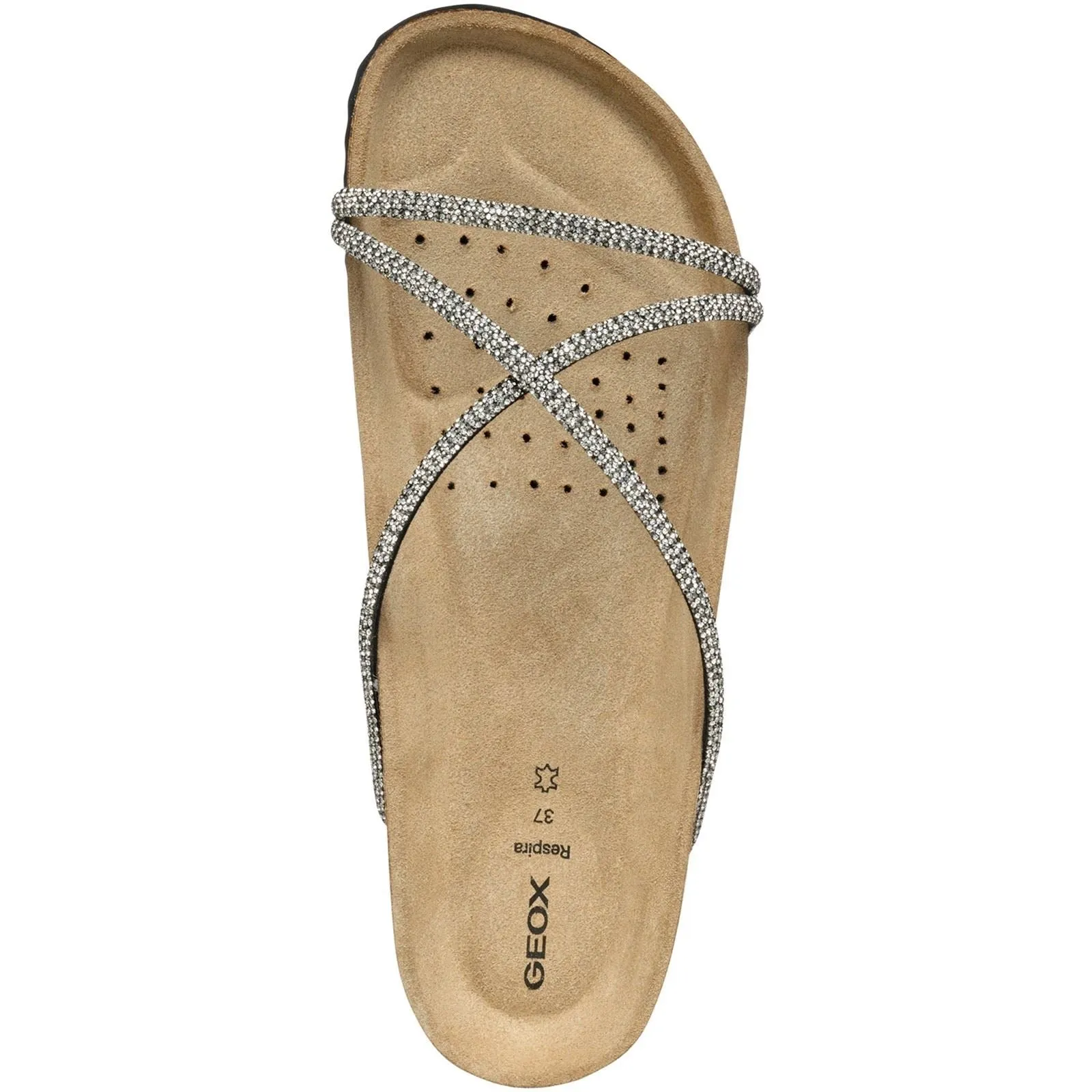 Geox D BRIONIA R Polyester Women's Black/Silver Sandals