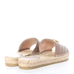 GUCCI Nappa Matelasse GG Marmont Espadrille Slide Sandals