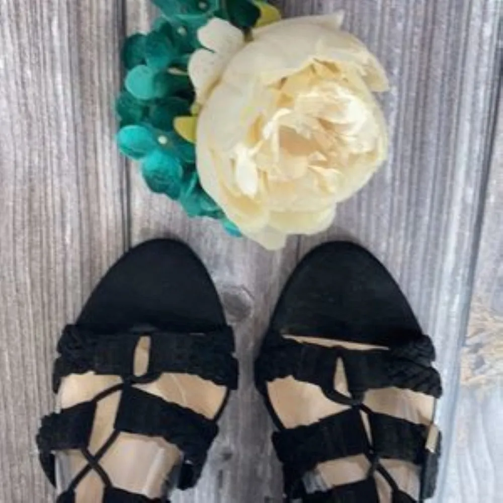 Inc Black Fabric Witley Open Toe Casual Strappy Sandals