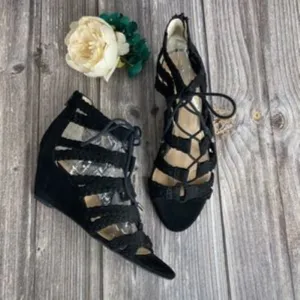 Inc Black Fabric Witley Open Toe Casual Strappy Sandals