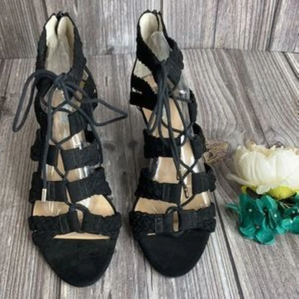 Inc Black Fabric Witley Open Toe Casual Strappy Sandals