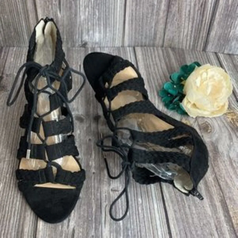 Inc Black Fabric Witley Open Toe Casual Strappy Sandals