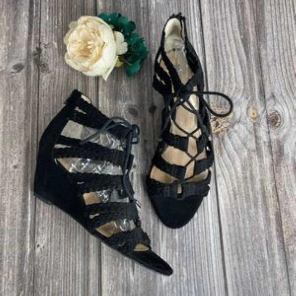 Inc Black Fabric Witley Open Toe Casual Strappy Sandals