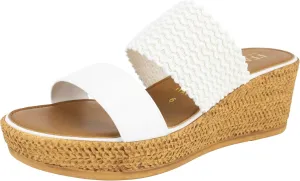 ITALIAN Shoemakers Inessa Womens Platform Wedge Espedrille and Raffia Sandal for Women