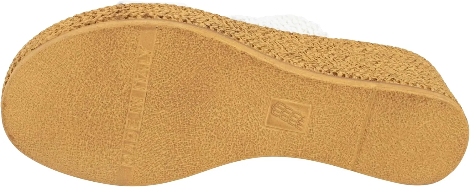 ITALIAN Shoemakers Inessa Womens Platform Wedge Espedrille and Raffia Sandal for Women