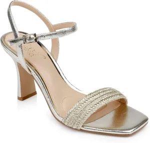 Jewel Badgley Mischka Heddia Woven Vamp Sandals