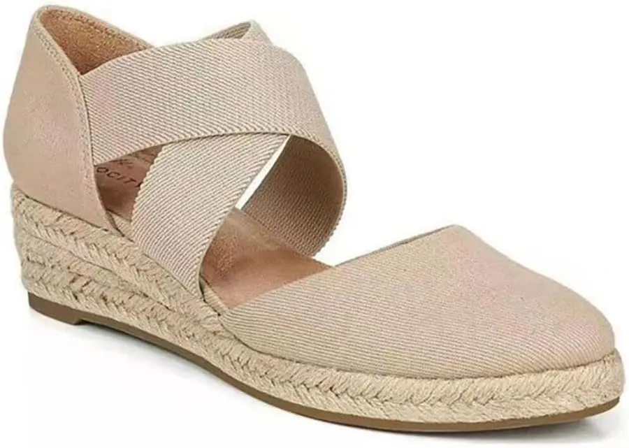 JITUUE Women's Ankle Strap Closed Toe Espadrille Wedge Heels Sandals Platform Chunky Mid-Heel Outdoor Ladies Loafers