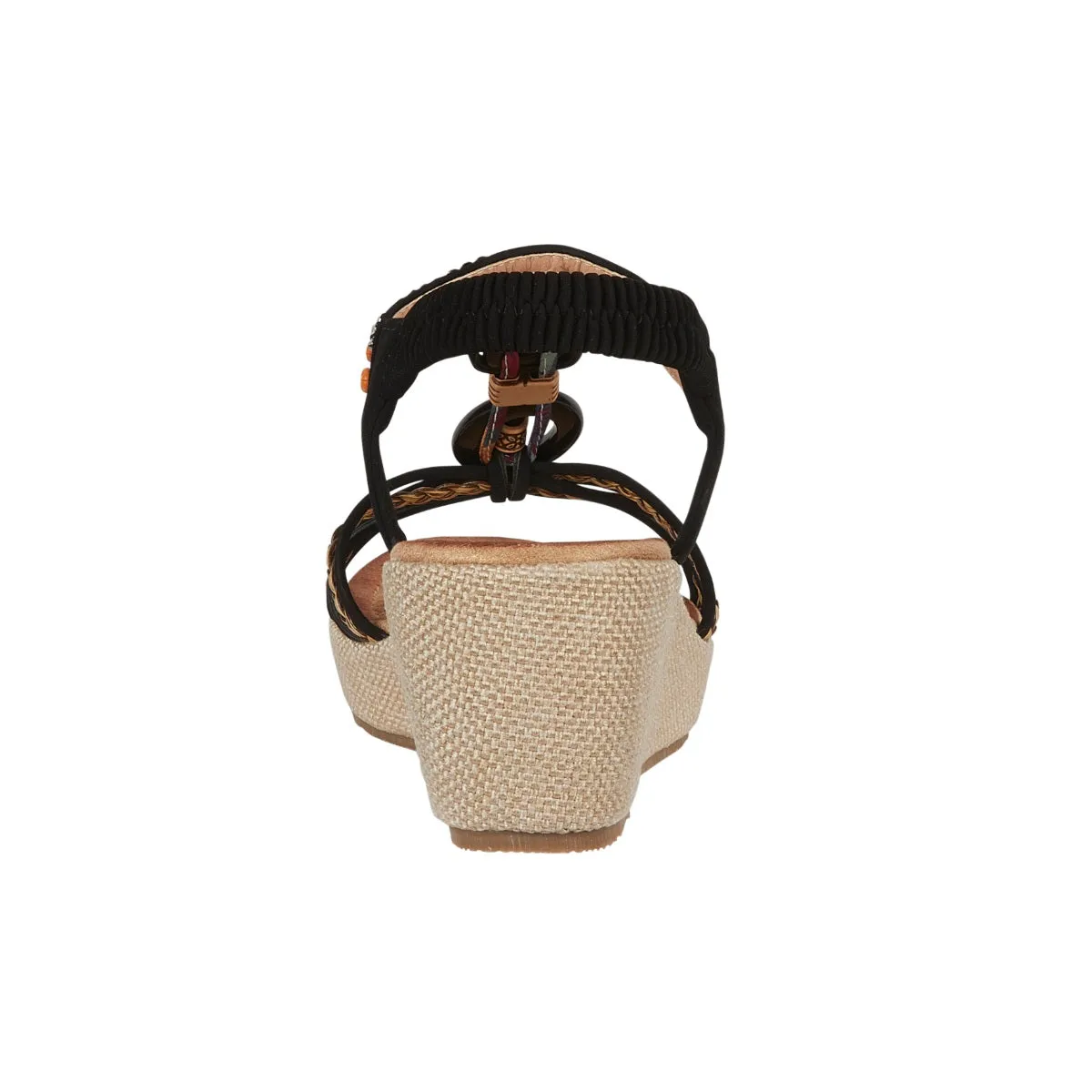 Jo & Joe Trinidad Women's Beaded Wedge Sandal Black