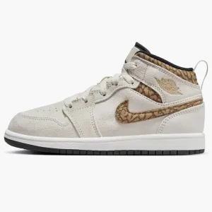 Jordan 1 Mid Se Light Orewood Brown White Light British Tan Metallic Gold (ps)