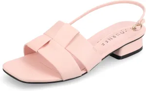 Journee Womens Woven Slingback Inset Low Covered Block Heel Open Square Toe Tabatha Comfort Foam Sandals