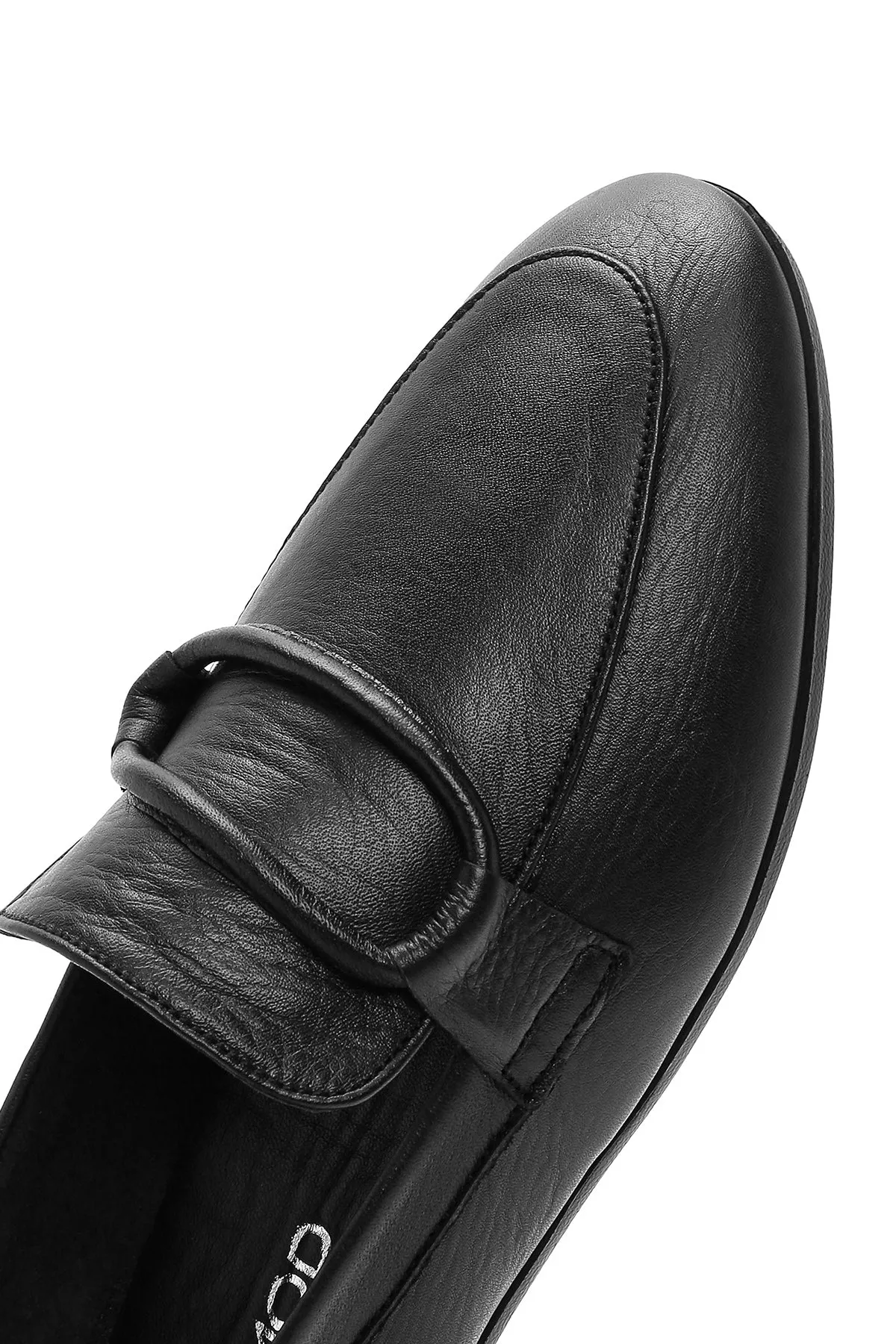 Kadın Siyah Deri Casual Loafer