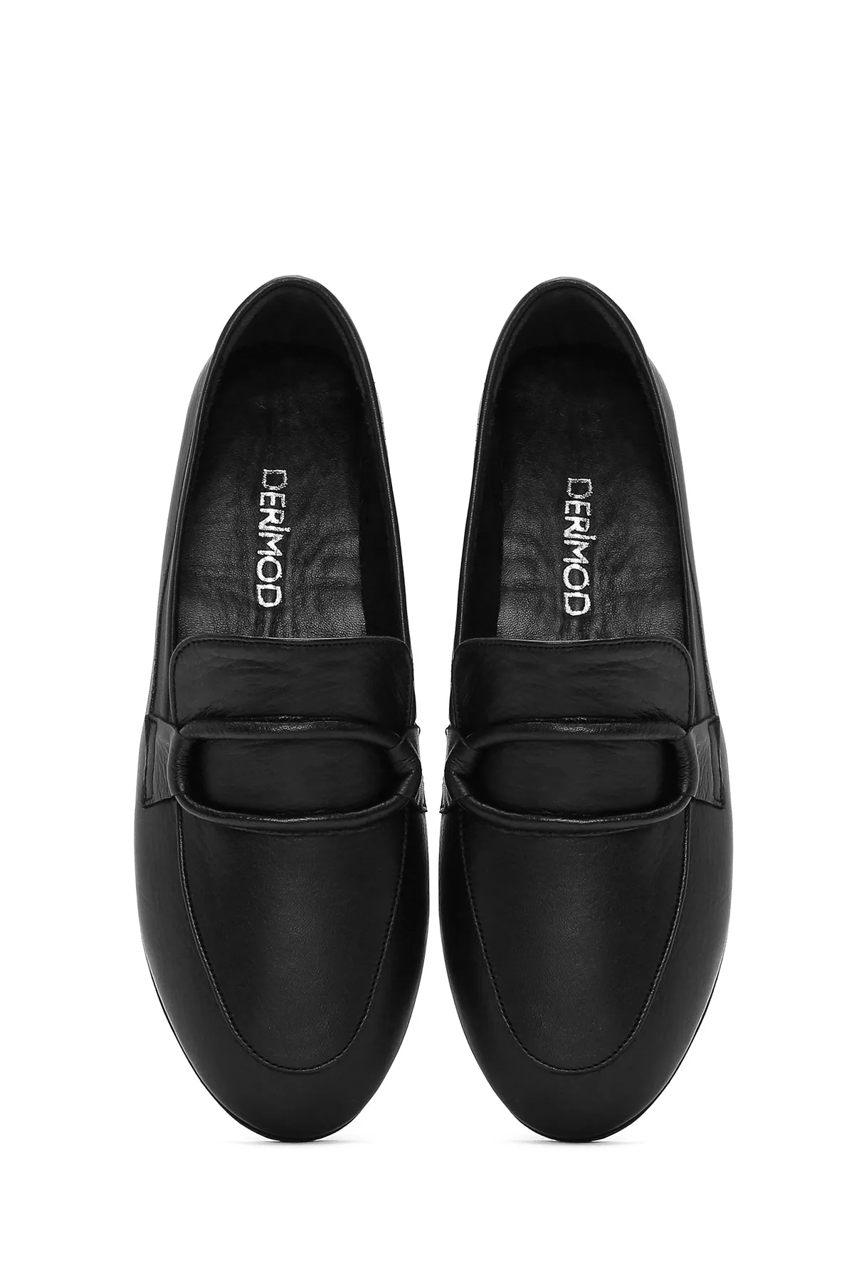 Kadın Siyah Deri Casual Loafer