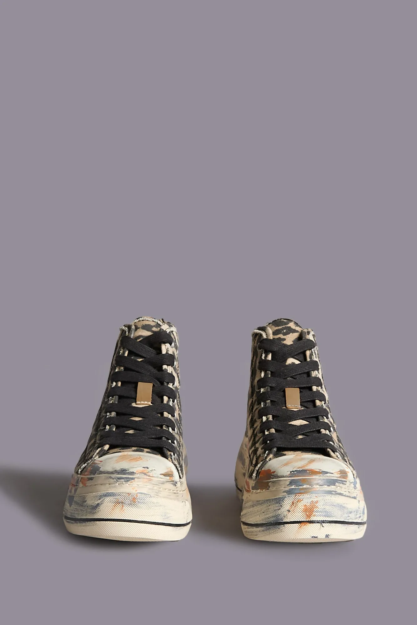 KURT HIGH TOP SNEAKER - DISTRESSED LIGHT LEOPARD