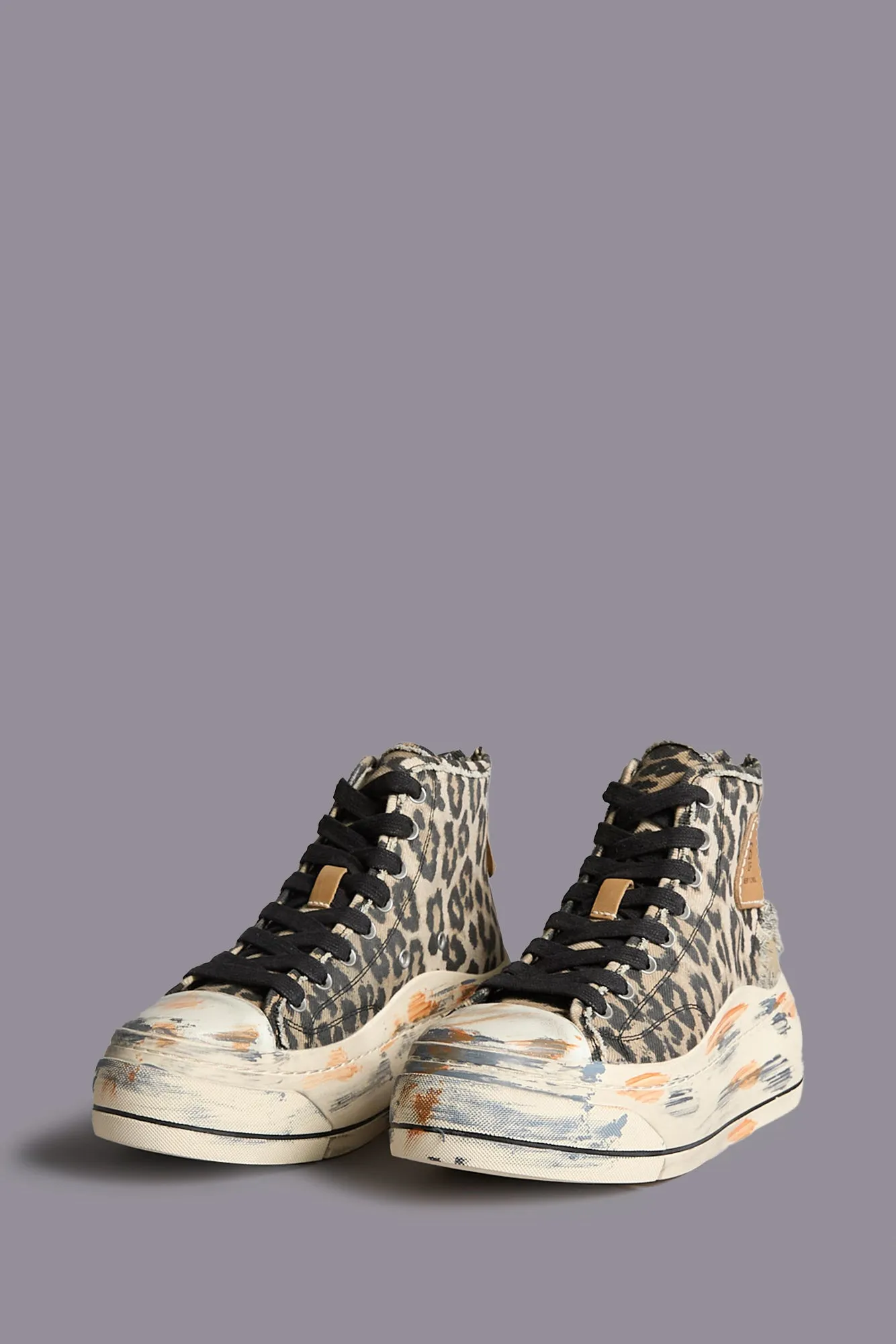 KURT HIGH TOP SNEAKER - DISTRESSED LIGHT LEOPARD
