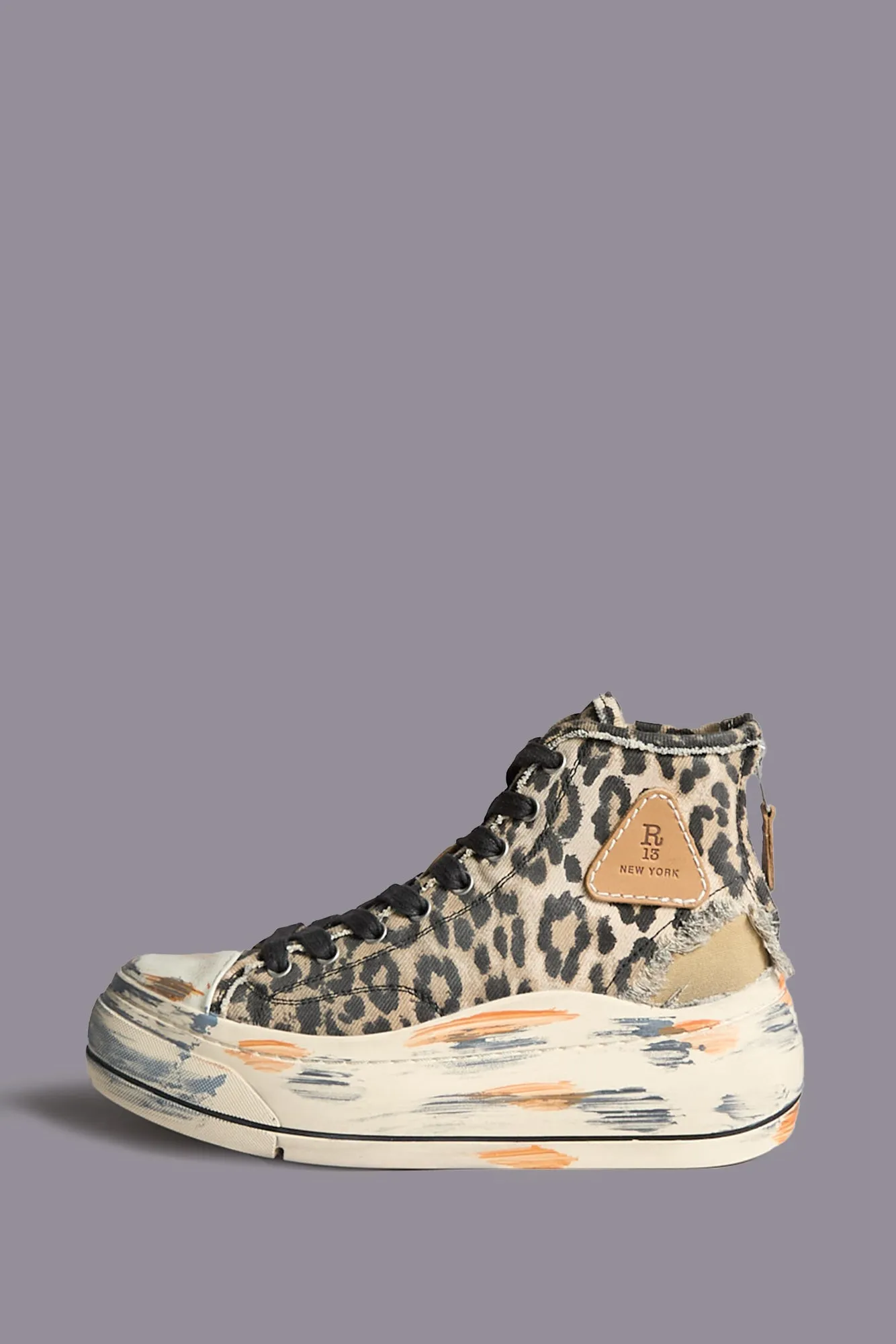 KURT HIGH TOP SNEAKER - DISTRESSED LIGHT LEOPARD