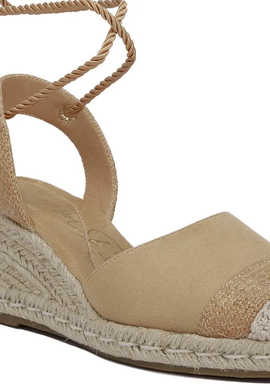 Lace-Up Espadrille Wedge Sandals