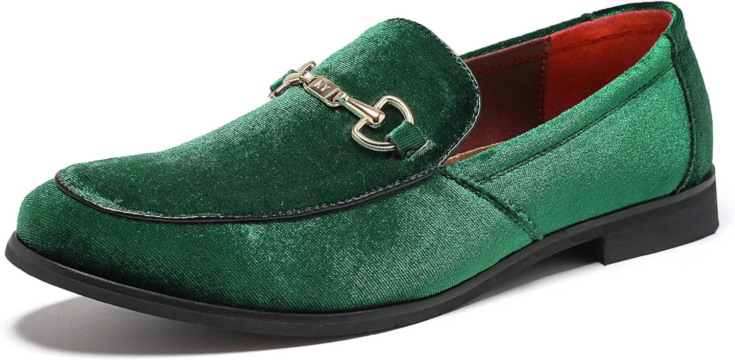 LCQL Men's Luxury Velvet Penny Loafer Shoes Noble Slip-on Suede Loafers Smoking Slippers Plus Size 7-13