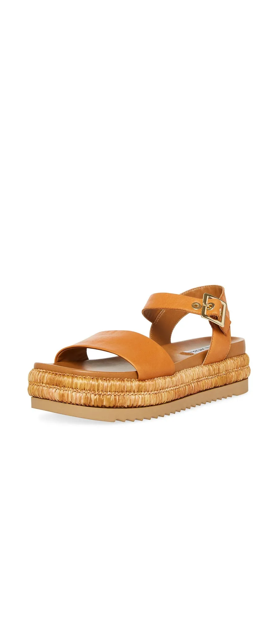 Leather Strap Huge savings Sandals Wedge Buy-more-save-more Platform Madden Ankle Malden Cognac Fashion Steve