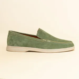 Light Green Suede Loafer Sneakers
