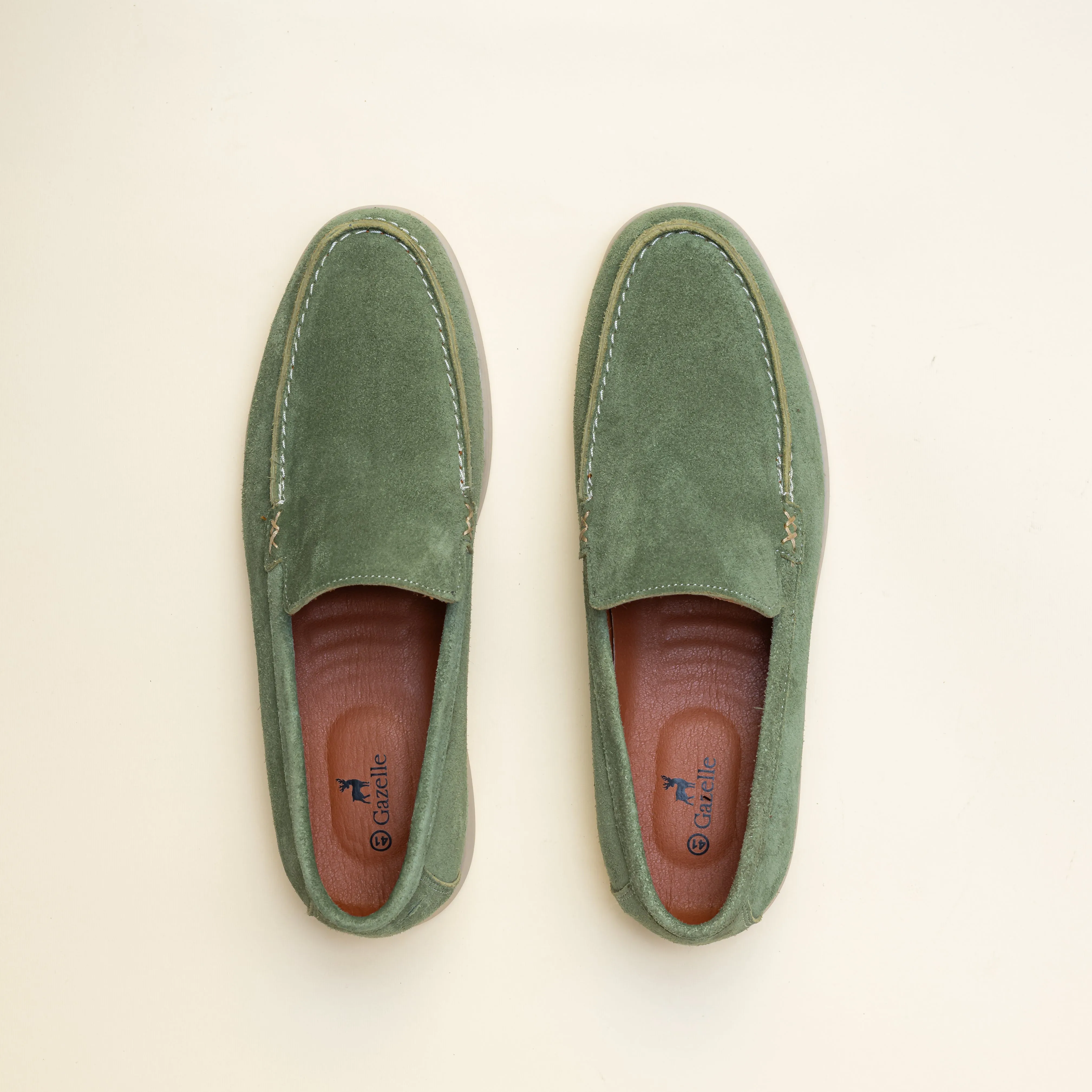 Light Green Suede Loafer Sneakers