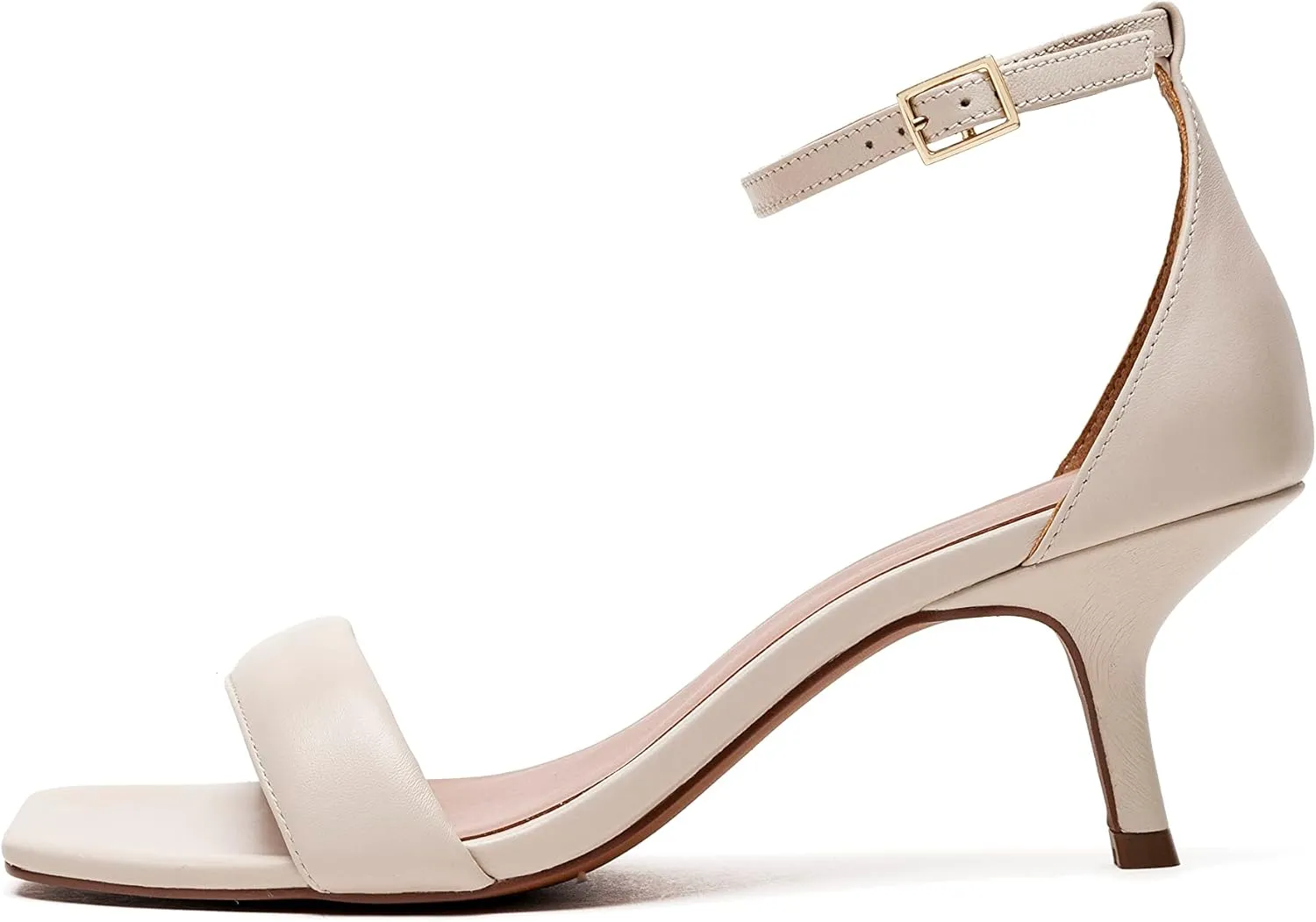 Linea Paolo - Hannah - Womens Low Kitten Heel Nappa Leather Dress Sandal With Delicate Ankle Strap