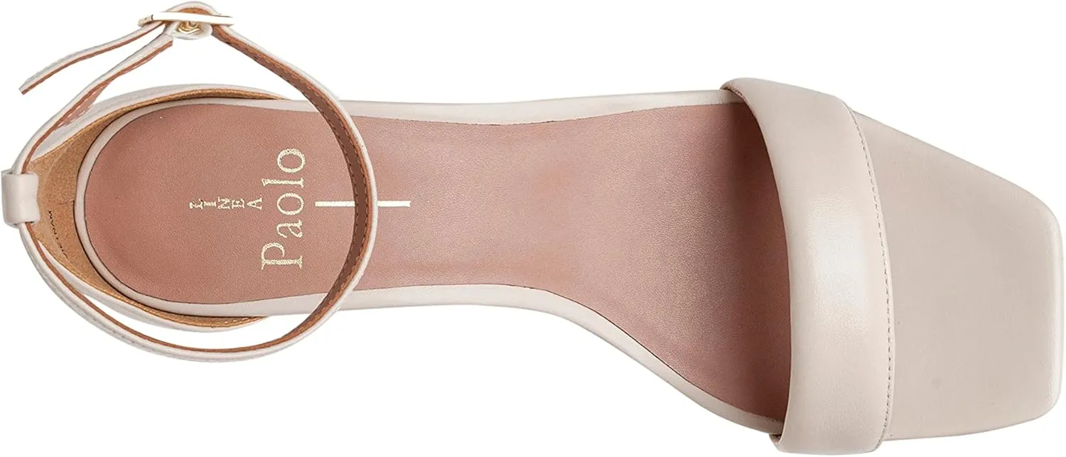 Linea Paolo - Hannah - Womens Low Kitten Heel Nappa Leather Dress Sandal With Delicate Ankle Strap