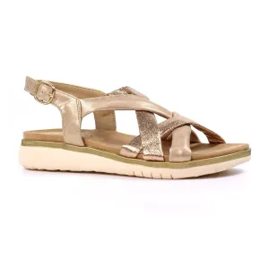 Lunar Roma Women's Cross Over Straps Adjustable Slingback Sandal Rose Gold