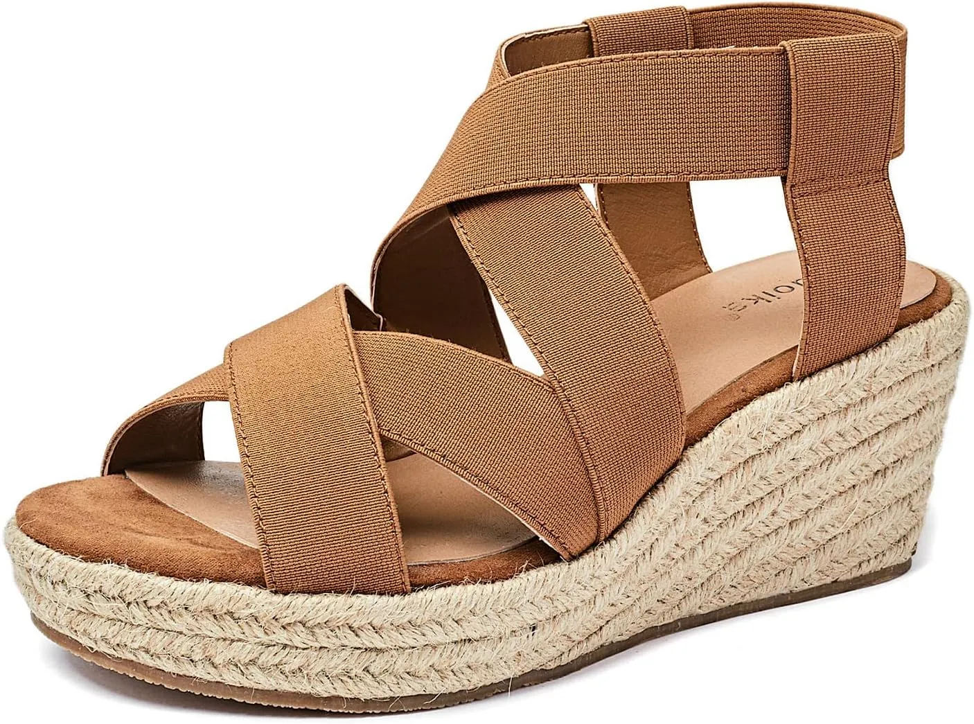 Luoika Women's Wide Width Wedge Sandals, Platform Ankle Strap Open Toe Espadrille Wedge Pump Heel Women's Sandals Concise Casual Summer Shoes.