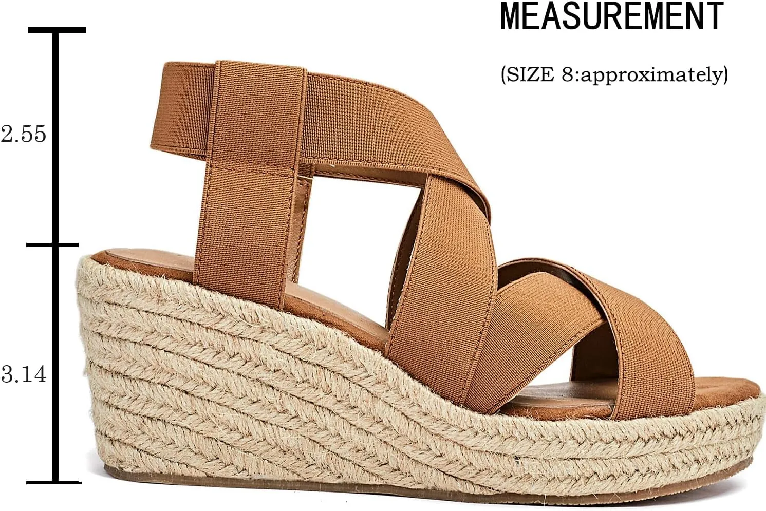 Luoika Women's Wide Width Wedge Sandals, Platform Ankle Strap Open Toe Espadrille Wedge Pump Heel Women's Sandals Concise Casual Summer Shoes.