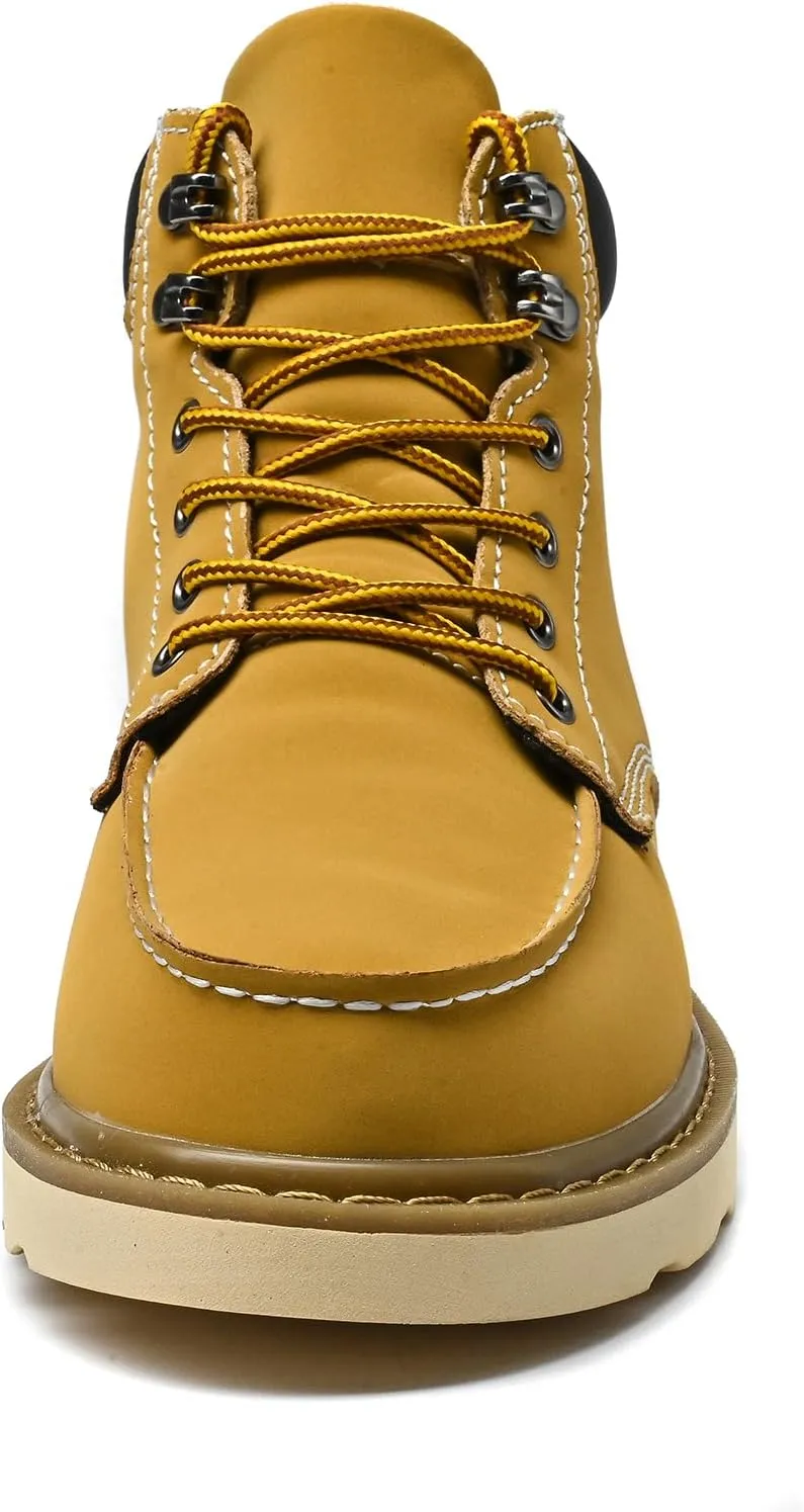 MENS Work Boot High-tops Slip Resistant Protective Leather Shoes Outdoor Sports Fluffing Warm Shoes In Winter Cotton-padded Shose.