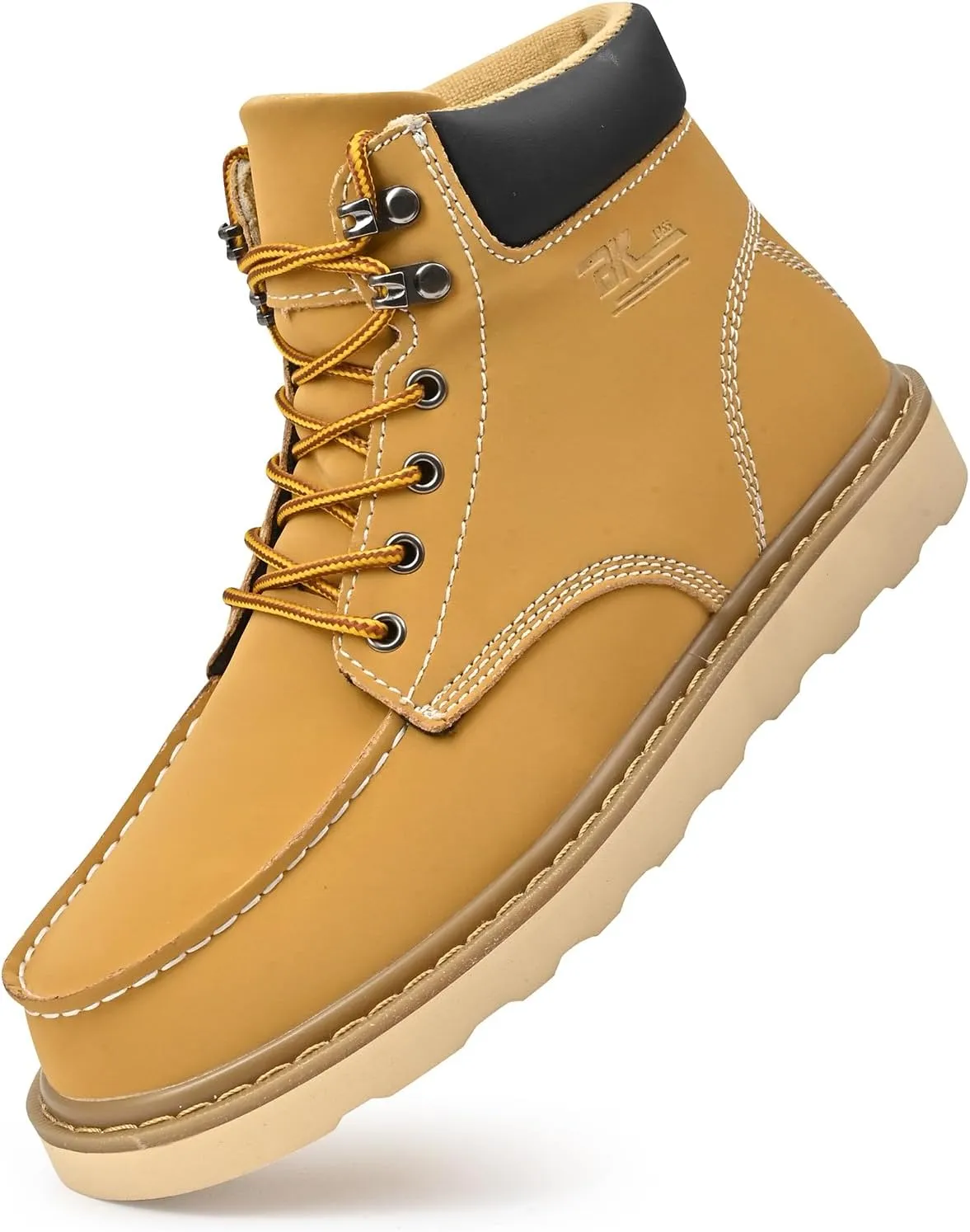 MENS Work Boot High-tops Slip Resistant Protective Leather Shoes Outdoor Sports Fluffing Warm Shoes In Winter Cotton-padded Shose.
