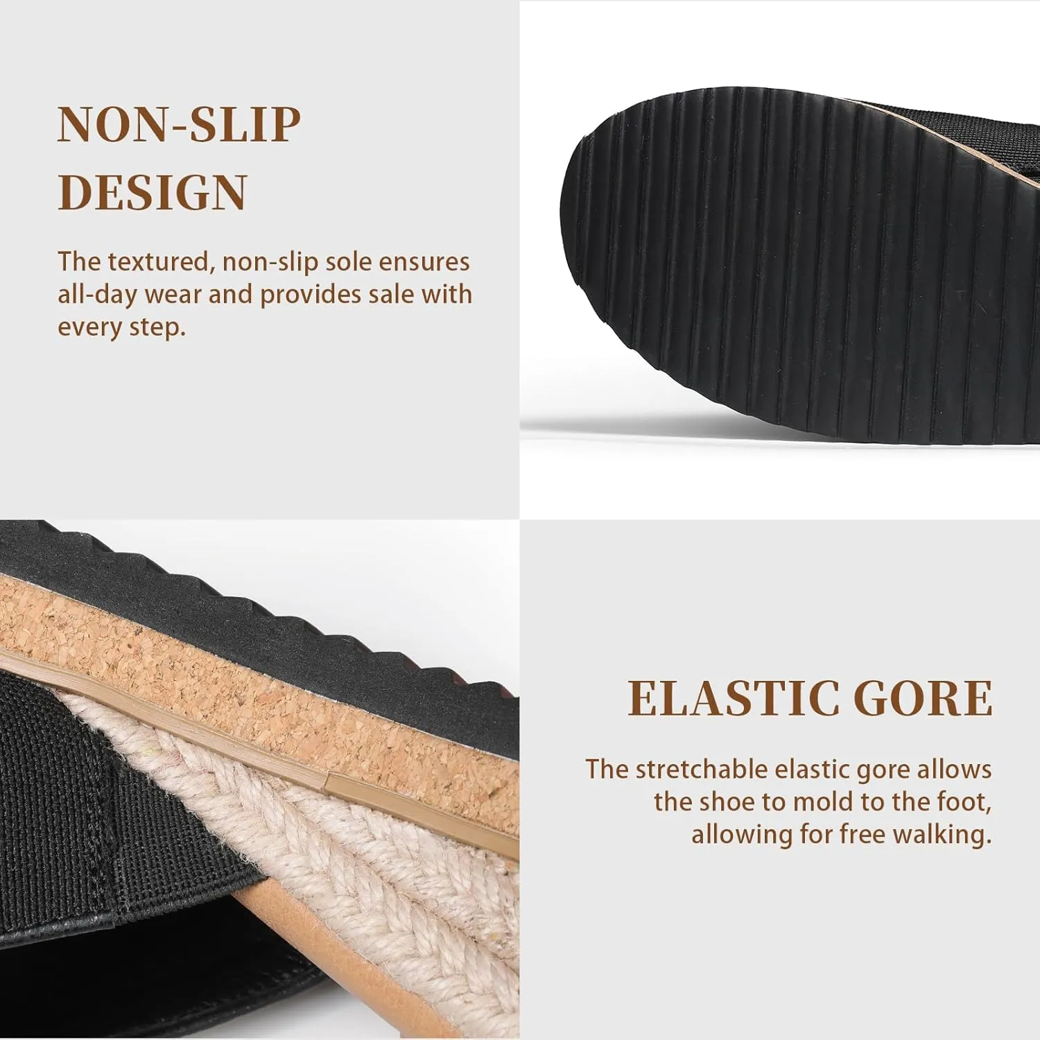 mikarka Slip On Wedge Sandals for Women, Open Toe Resort Platform Sandals Comfortable Beach Sandals Slide Espadrilles Wedges Dressy Summer Sandals Mules